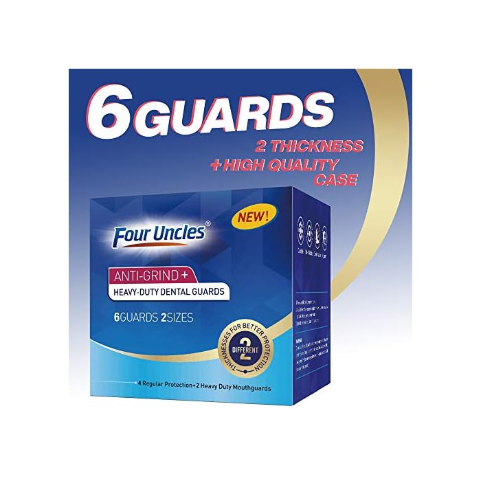 Mouth Guard for Teeth Grinding Clenching Bruxism-6 BPA FREE New Upgraded FOUR UNCLES Anti Dental Night Guard for sleep…