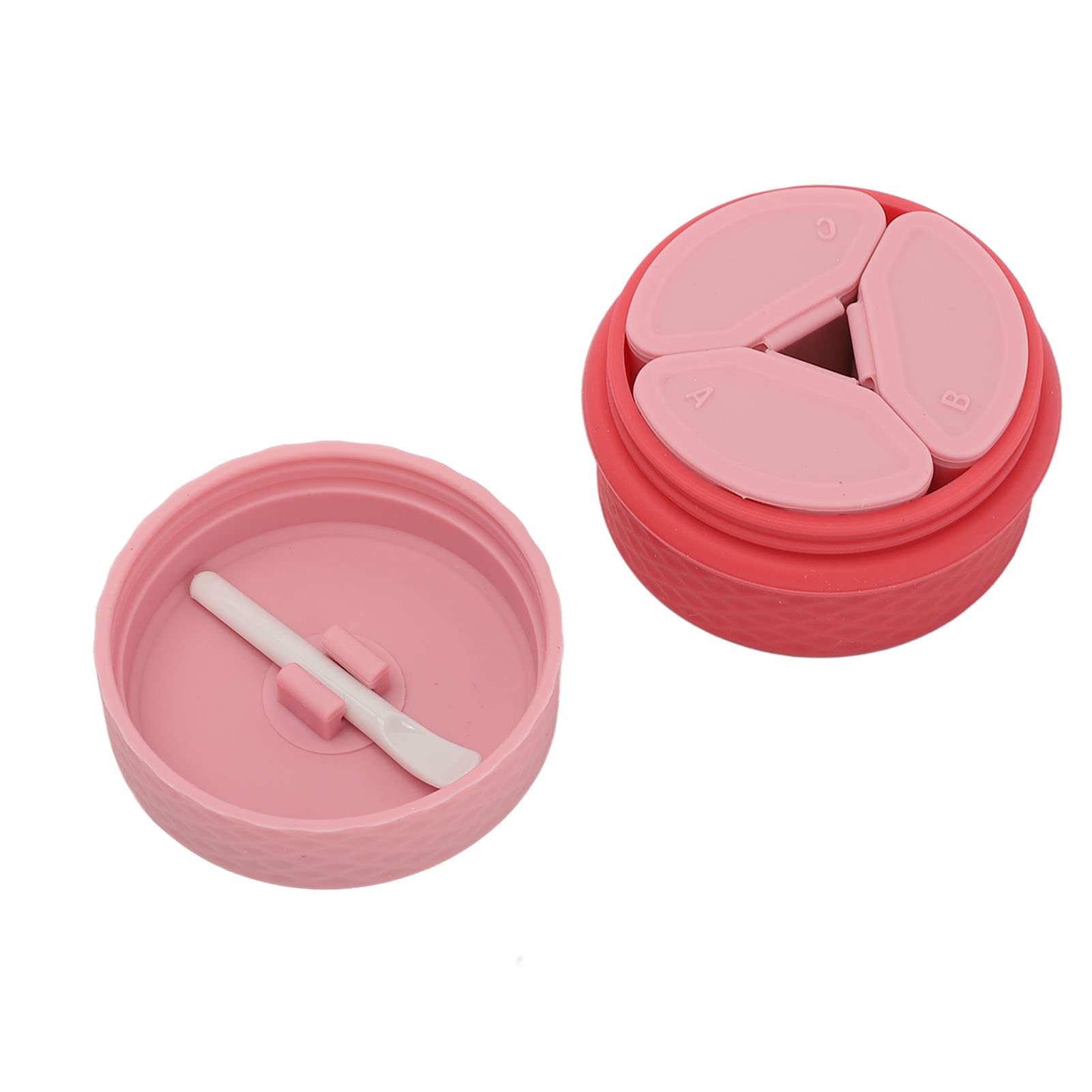 Travel Silicone Makeup Containers Set,Travel Containers for Toiletries,Refillable Empty Silicone Cream Jars with Sealed Lids & Spoon Travel Size