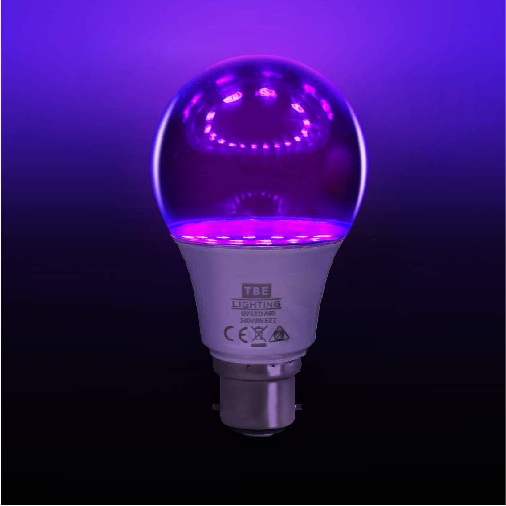 TBE LIGHTING UV LED Bulb, 9w Ultra Violet Black Light Bulbs, B22 Standard Bayonet Fitting, 395-400nm wavelength - Image 4