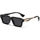 AIEYEZO Rectangle Sunglasses for Men Women Fashion Square Frame Sun Glasses 90’s Retro Designer Shades