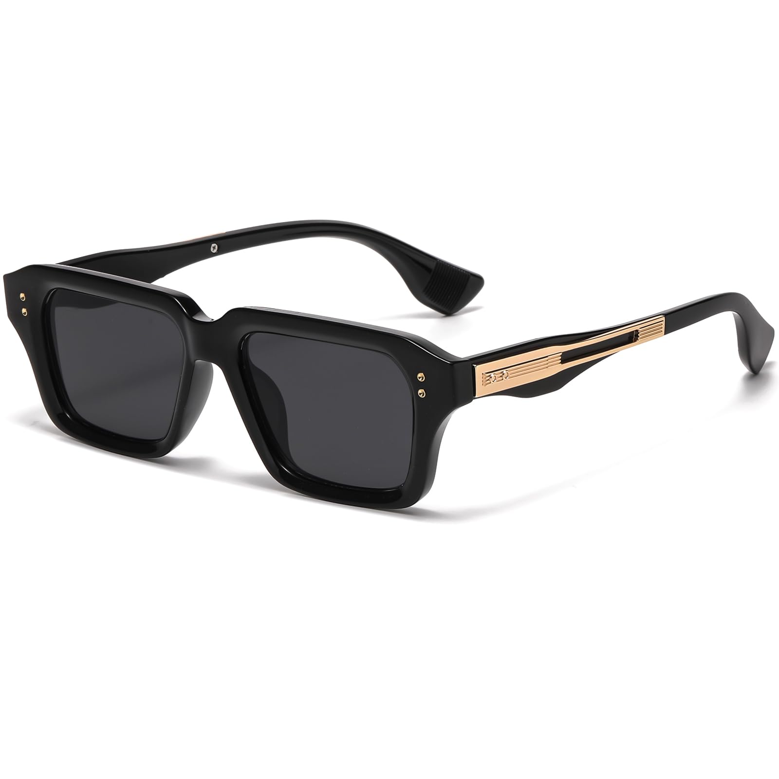 AIEYEZO Rectangle Sunglasses for Men Women Fashion Square Frame Sun Glasses 90’s Retro Designer Shades