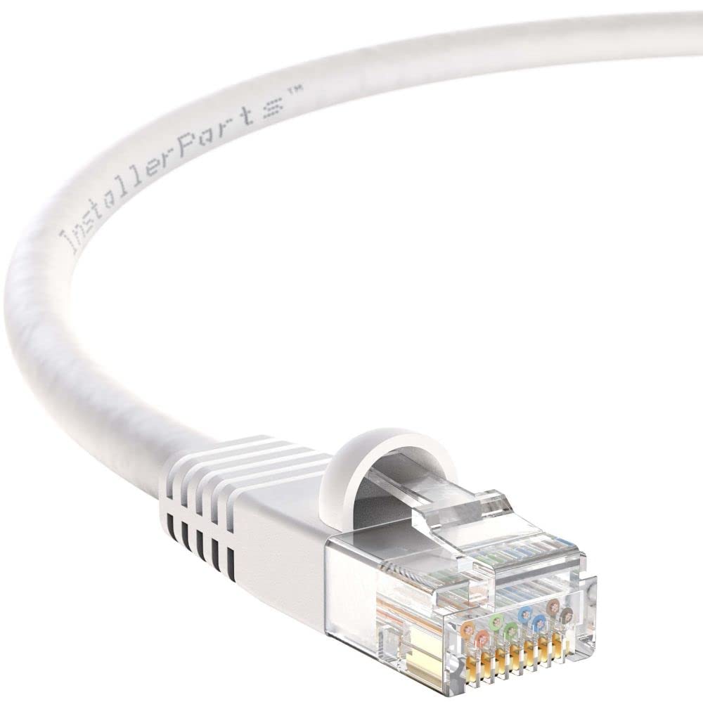 Photo 1 of InstallerParts Ethernet Cable CAT5E Cable UTP Booted 8 FT - White - Professional Series - 1Gigabit/Sec Network/Internet Cable, 350MHZ