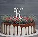 Sparkly Rhinestones Letter K Cake Topper, Birthday Wedding Anniversary Silver Initial K