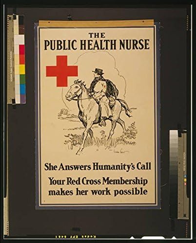 Photographs - Infinite Photographs Photo: Public Health Nurse,American Red Cross,World War,WWI,Nurse on Horseback,c1914