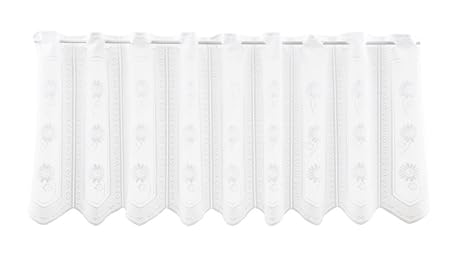 Scheibengardine Margerite 50 cm hoch | Breite der Gardine durch gekaufte Menge in 30,5 cm Schritten wählbar (Anfertigung nach