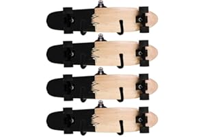 Pmsanzay Skateboard Wall Rack Storage, Holds 4 Boards, Longboard Wall Display Tool Rack, Deck Display Wall Mount Hanger Rack, Home and Garage Skateboard Storage Hanger