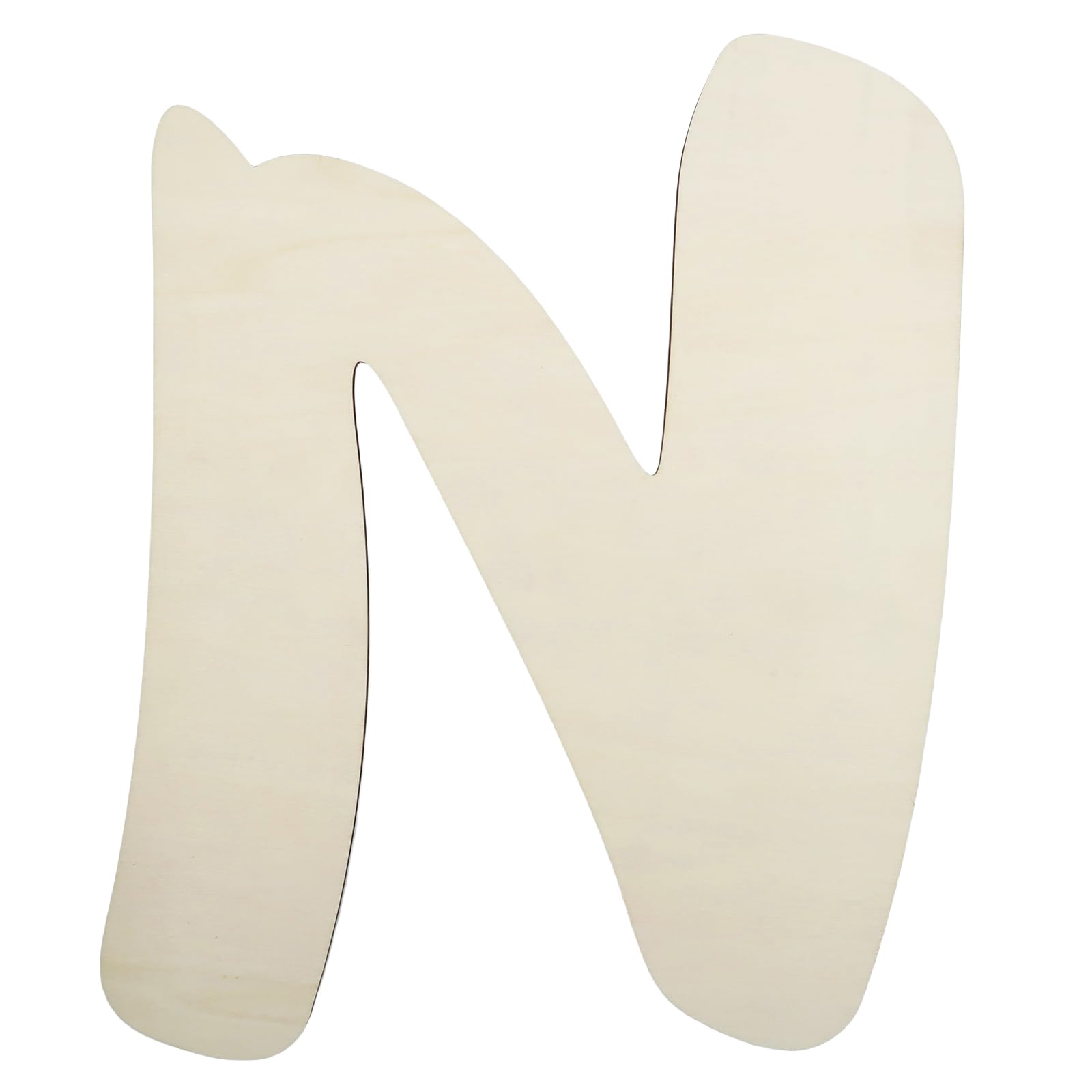 Photo 1 of 12 Inch Unfinished Wooden Letters Large Blank Paintable Unfinished Wooden Letters for Room Wall Decor Home Garden Door DIY Crafts Sign Supplies - Letter N