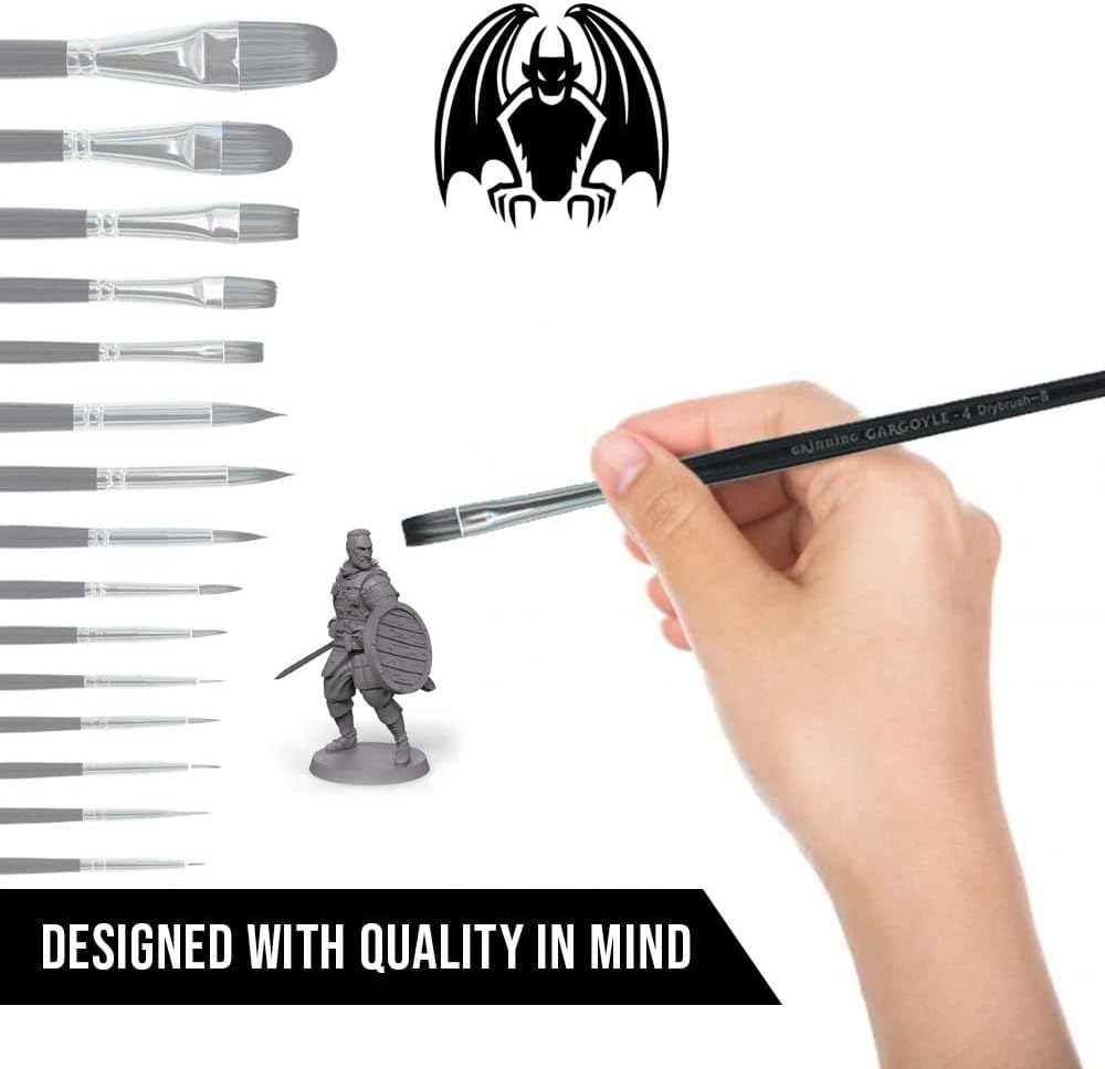 Acrylic Hobby Miniature Paint Brushes, 15 Precision Model Painting Brushes for Roleplaying Games and Wargaming Figures - Image 4