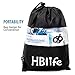 HBlife 75 ft Expandable Garden Water Hose with 8 Spray Pattern Nozzle, Hose Hanger & Storage Bag, Light Blue
