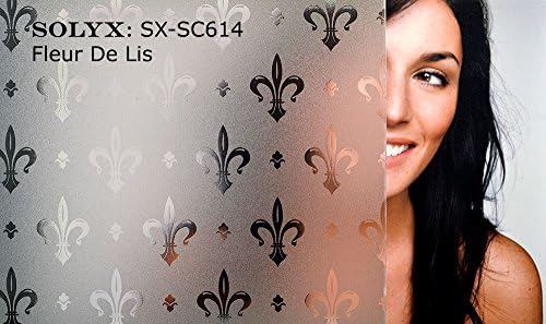 SOLYX: SX-SC614 Fleur De Lis Static Cling. 36" Wide (Sold by the running foot. Order as many feet as needed, Ships as One Continuous Roll!)