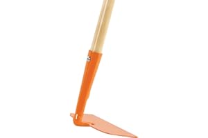 Rugg Kids Long Handle Garden Hoe, Mini Digging Tool with Wooden Handle, Gardening Tool for Children, Orange