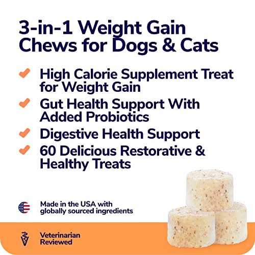 MIRACLE VET Weight Gain & Recovery Chews 3in1 for Dogs & Cats 3,000