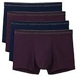 David Archy Men's 4 Pack Drop Needle Micro Modal Boxer Briefs(M,Wine/Navy)