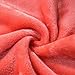 Honeymoon Velvet Flannel Fleece Throw Lightweight Cozy Plush Microfiber Blanket, Coral