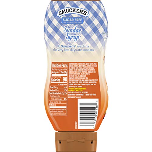 Smucker's Sundae Syrup Sugar Free Caramel Flavored Syrup, 19.25 Ounces