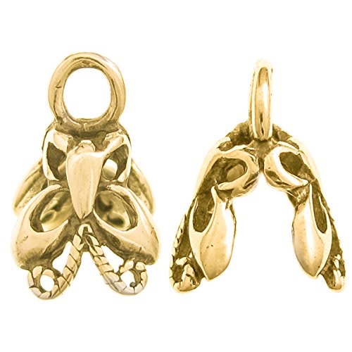 14k Gold on 925 Sterling Silver Butterfly Bail Pendant Connector Clasp / Findings