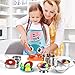 BGdoyz Kitchen Pretend Play Toys with Stainless Steel Cookware Pots and Pans Set, Cooking Utensils, Apron & Sleeve, Cutting Vegetables for Kids, Boys, Girls and Toddler Gifts Educational Learning Tool