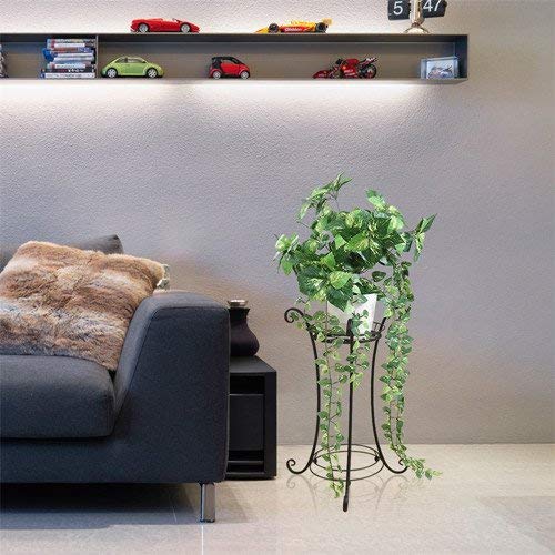 AISHN Classic Tall Plant Stand Art Flower Pot Holder Rack Planter Supports Garden & Home Decorative Pots Containers Stand (Black) - Thumbnail 3