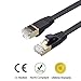 Ealona Cat7 Ethernet Cable 15 Ft - Black Internet Patch Cord, 10Gb SSTP RJ-45 Flat Short Patch Cord,Faster Than Cat5e/Cat6, for Camera, Hubs, Hub, Adapter, NAS - 15 feet