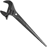 Klein Tools 3227 Extra Wide Adjustable Wrench, Made in USA, Construction Spud Wrench for Up to 1-7/16-Inch Nuts and Bolts, 10-Inch, with Tether Hole