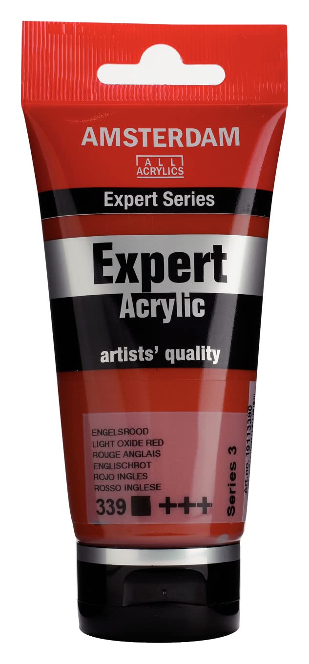 Amsterdam Expert Series Acrylic - Light Oxide Red 339-75 ml - Heavy Body Paint - Excellent Lightfastness - Odorless Water-Based Formula - Durable & Flexible Paint Film