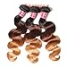 Nadula 8A Grade Brazilian 3 Tone Ombre Color 1B/4/27# Body Wave Hair 3 Bundles Cheap Brazilian Virgin Human Hair Products 100+/-5g/pcs Weave Extensions Natural Color (18 20 22)