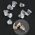 600 Pcs Soft Clear Ear Safety Back Pads Silicone Earring Backs Clutch...