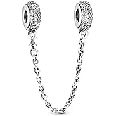 Safety Chain Charm 925 Sterling Silver Pendant,Jewelry Beads Gifts for Women Bracelet&Necklace A0166