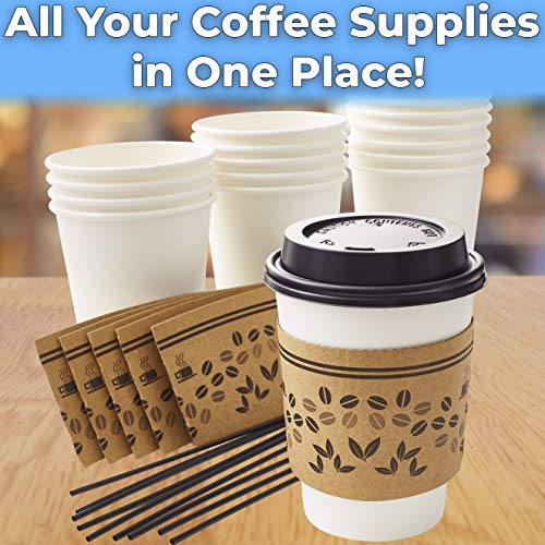 LeakFree, AllinOne Coffee Cup Set 12 Oz. 100 Pack with Recyclable