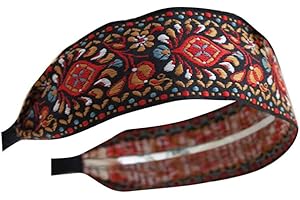 Vintage Headband Wide Embroidery Hair Band Retro Ethnic Style Headdress for Women Girl