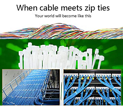 Cable Zip Ties Heavy Duty 12 inch 100 PCS White, VIWIEU Reusable Weather Resistant Nylon Wires Ties Indoor Outdoor, Self-locking Multi-Purpose Plastic Cable Management Wraps for Home Office Farm - Thumbnail 5