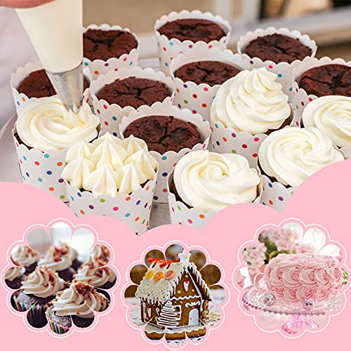 HAKACC Disposable Pastry Bags,120PCS Plastic Icing Bags with Dispenser Packaging