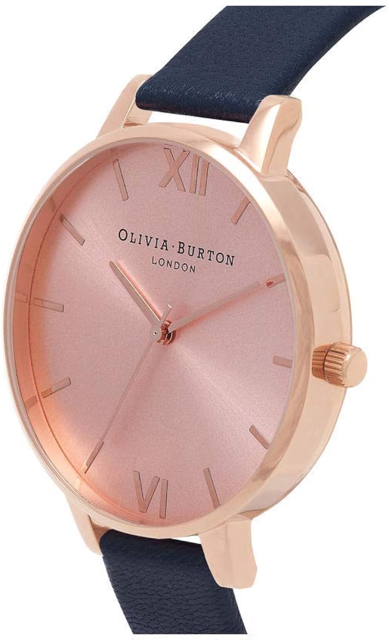 Olivia Burton Big Dial Navy and Rose Gold Women's Watch - Image 3