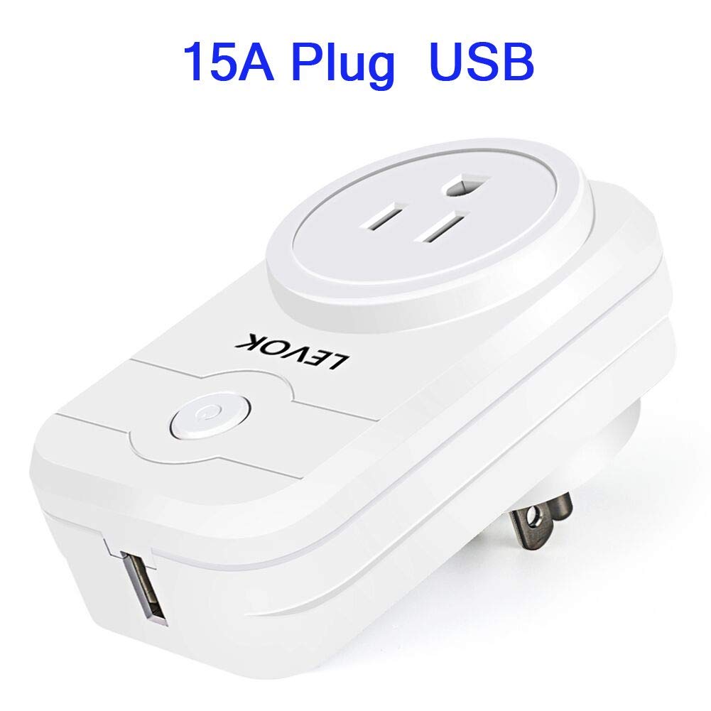 Wifi Smart Plug -15A Mini Usb Dimmer Socket Outlet Works with Alexa IFTTT/Google Home Compatible (APP Remote Control/Timer Switches/Voice/ No Hub Required)