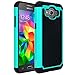 Grand Prime Case Cover , Galaxy Grand Prime case, E LV Samsung Galaxy Grand Prime Case Full Body Hybrid Armor Protection Defender Case Cover - Dual Layer Armor Protective Case Cover for Samsung Galaxy Grand Prime - TEAL
