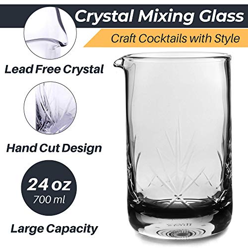 Cork & Mill Cocktail Mixing Glass Set Old Fashioned Kit 24 oz (700