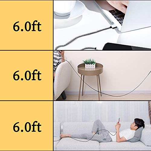 QQLIKE USB Type c Cable, 5 Pack (6FT) Nylon Braided USB C Cables 3A Fast Charging Charger for Samsung Galaxy S9/S8 Note8/9 20 10 S21 S20 S10 Plus C Cord