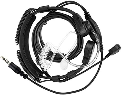 Minzhi 3.5mm Adjustable Throat Mic Microphone Covert Acoustic Tube Earpiece Headset Finger PTT Replacement for iPhone