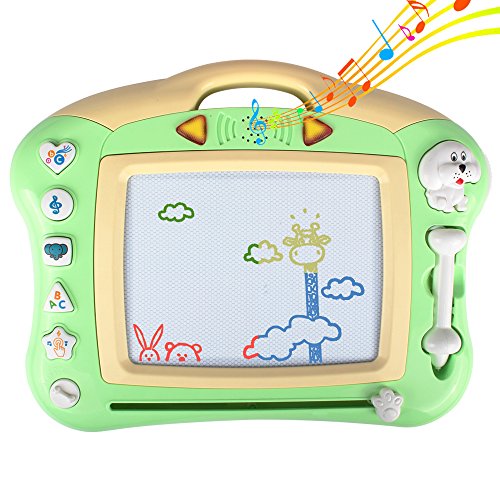 Tomons Magnetic Doodle Board, Musical Drawing Board with Light and Music, Erasable Sketching Pad for Toddlers,Music Toys for Writing Painting and Learning - Green - Thumbnail 7