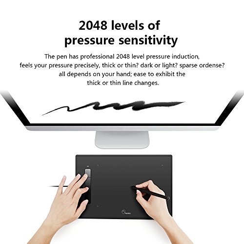 Parblo Island A609 Digital Drawing Tablet with 2048 Levels Pressure Battery-Free Pen for Computers, Graphic Tablet for Digital Art Sketch, Paint, Design - Thumbnail 3