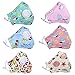Kids Dust Mask,Aniwon 6 Pcs N95 Mask Kids Mouth Mask PM2.5 Anti Pollution Mask with 12 Pcs Activated Carbon Filter Insert Washable Cute Cotton Face Mask with Adjustable Straps
