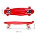 Enkeeo 22 Inch Plastic Cruiser Skateboard with Sturdy Deck 4 PU Casters for Kids, Youths and Adults, Red