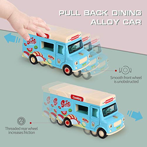 image for REMOKING Alloy Dining Car Toy, Educational Stem Pull-Back Magnetic Ind