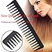 HOOMBOOM Black Carbon Wide Tooth Comb,100% Anti static 230℃ Heat Resistant, Detangler Hair Comb