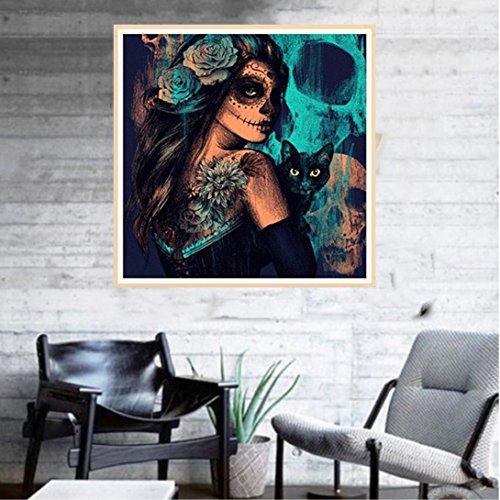 FORESTIME DIY 5D Diamond Painting Kits, Full Drill Witch Diamond Painting Crystal Rhinestone Embroidery Cross Stitch Arts Craft Supply Canvas Wall Decor