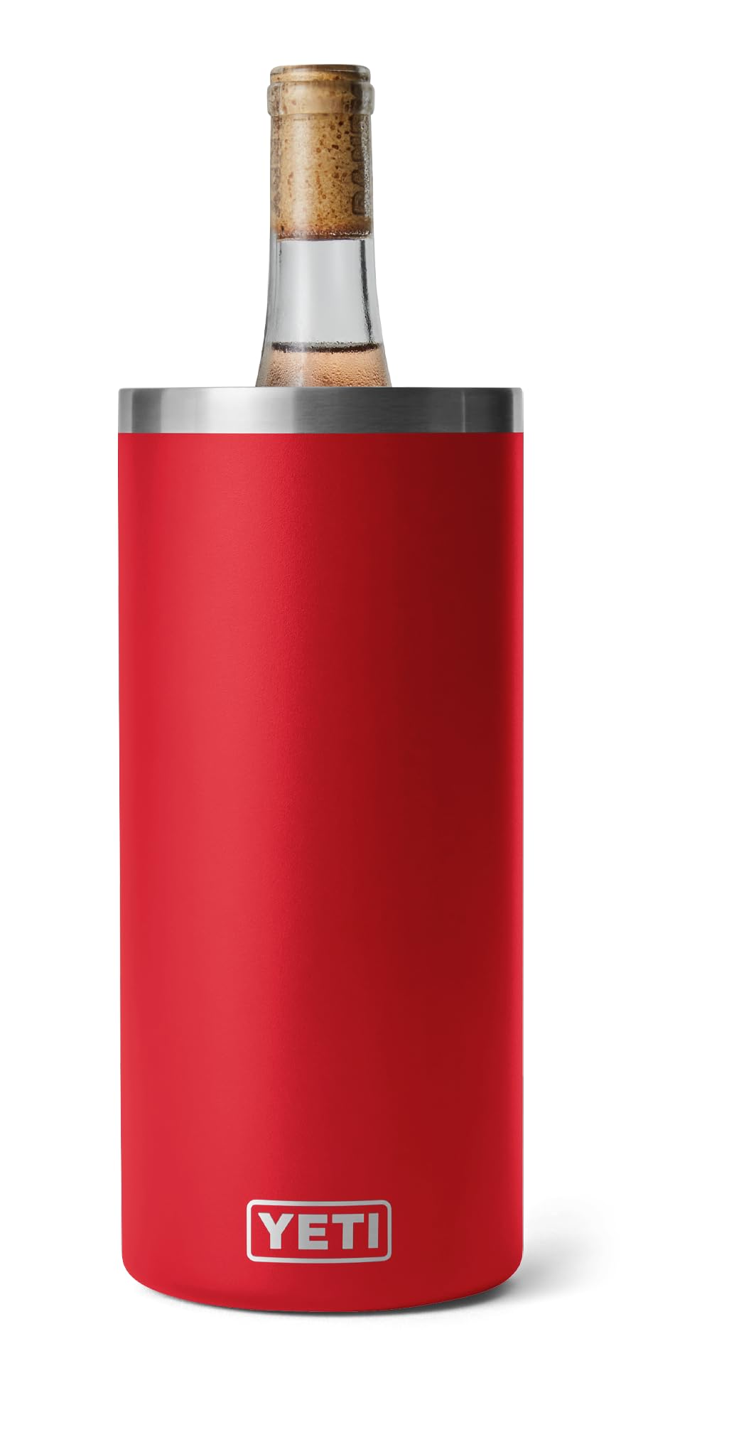 YETI Rambler Wine and Champagne Chiller, Stainless Steel Insulated, Rescue Red