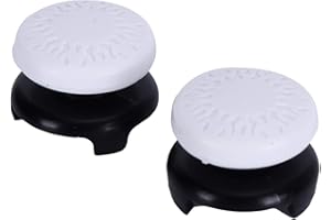 ASHATA 2Pcs Thumbstick Extender for 3D Texture Thumb Grip Stick Joystick Thumbstick for Controller (White)