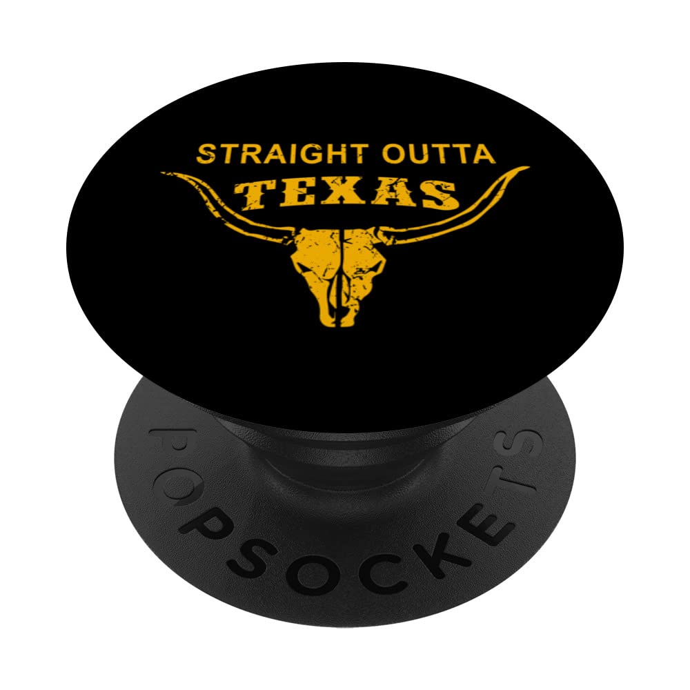Straight Outta Texas Longhorn Cowboy And Rodeo PopSockets Swappable PopGrip