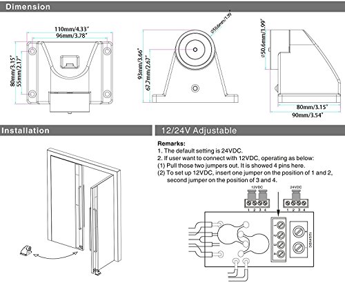 UHPPOTE European Type 50KG / 110Lbs Force Extended Wall Mount Direction Smokeproof Door Holder