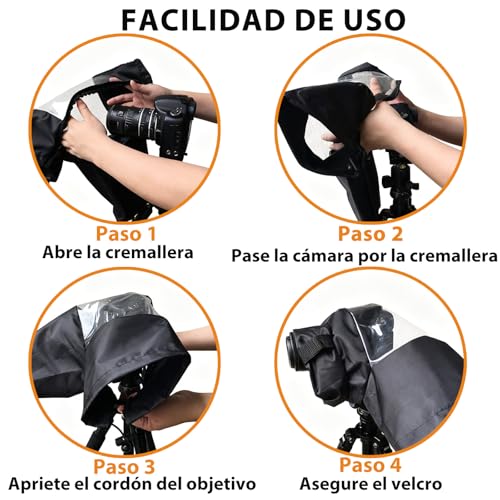 Protector de Lluvia para Cámara, Funda Impermeable para Cámara para Lluvia, Adecuado para Disparar en Entornos Lluviosos, Nevados y Costeros, y Puede Proteger Cámaras Canon, Nikon, Sony y Varias SLR.